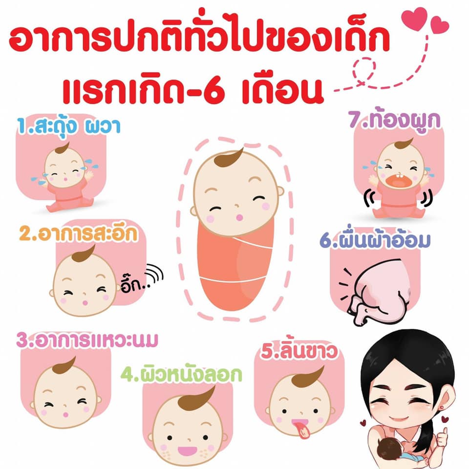 อาการปกติทั่วไปของเด็กแรกเกิด-6 เดือน